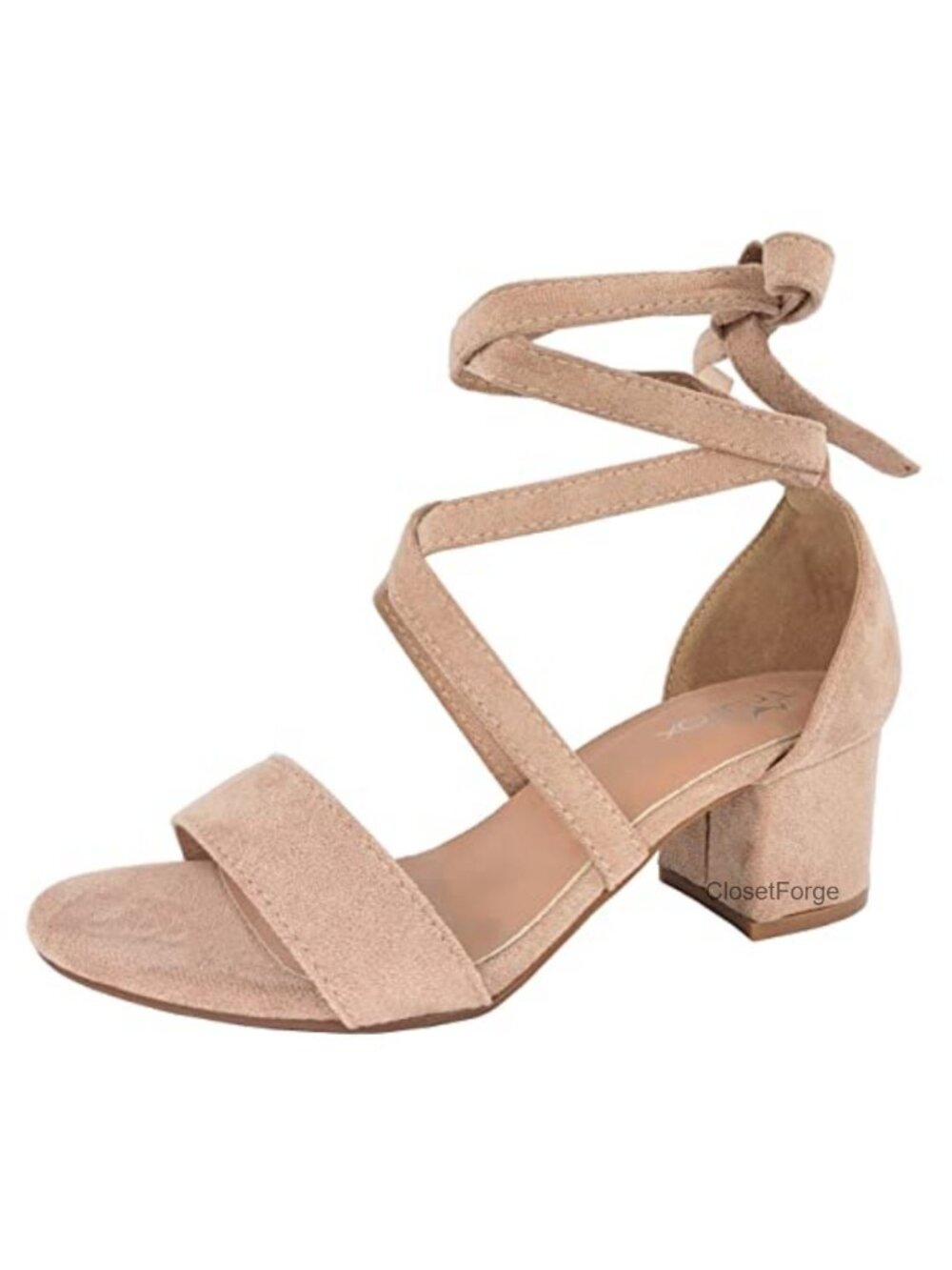 Strappy Open Toe Block Heel Sandals, Lace Up Tie Wrap Ankles